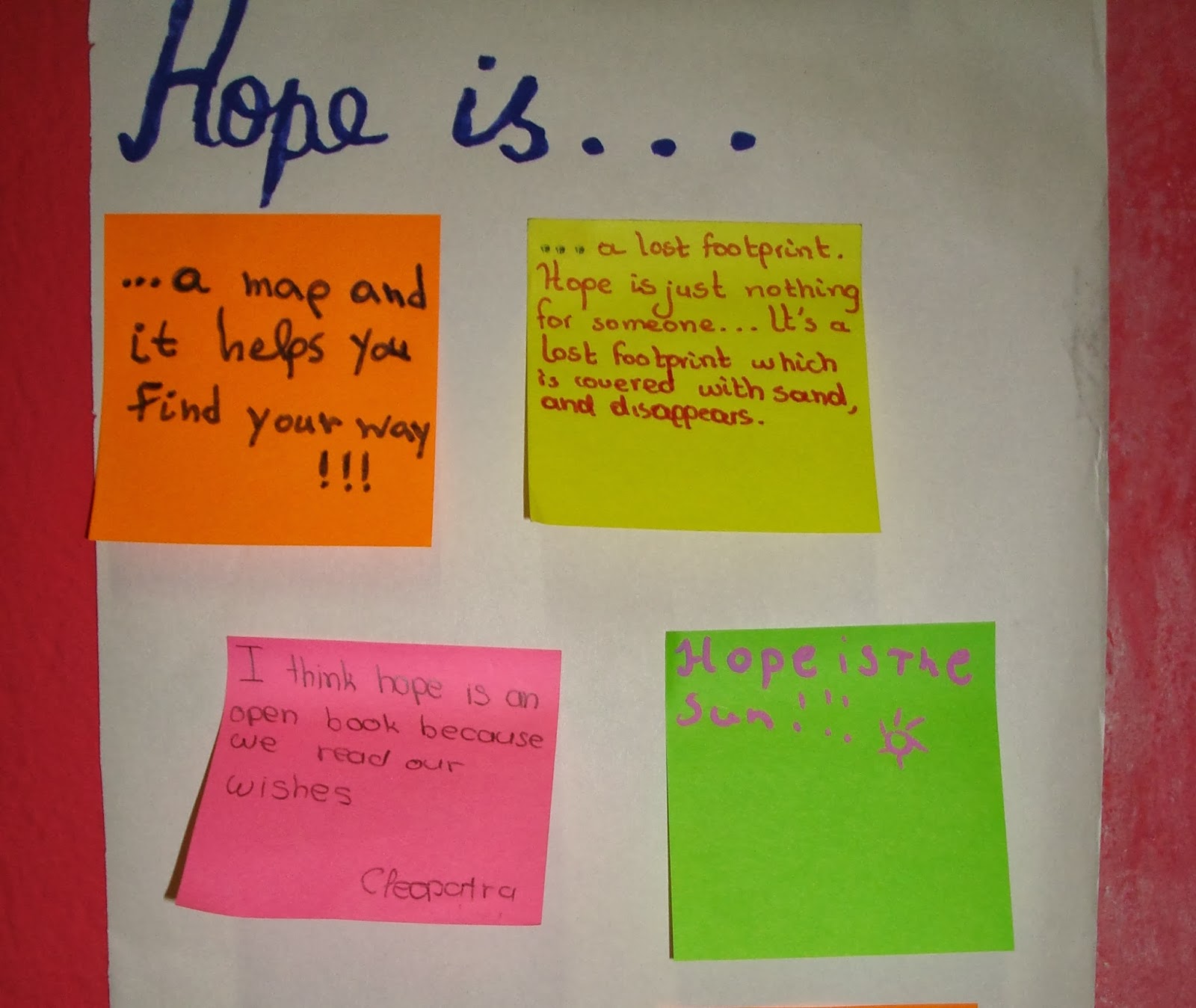 Art in the English Class Hope is...