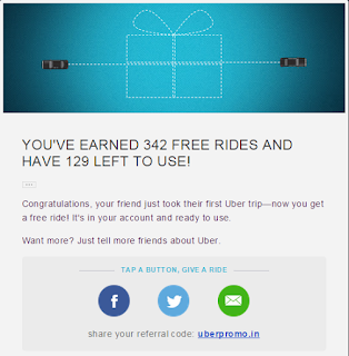 Proof of Unlimited free rides can be earned with uber referral program