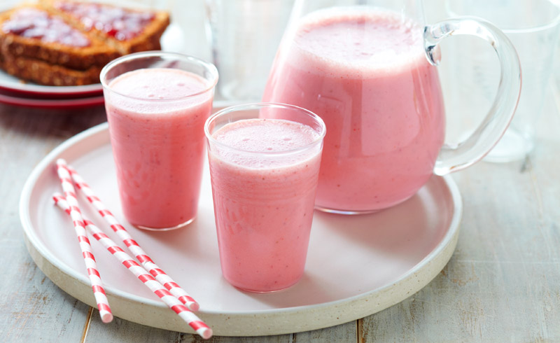 Fruit Smoothie Greek yogurt,low-fat milk ,unsweetened frozen fruit