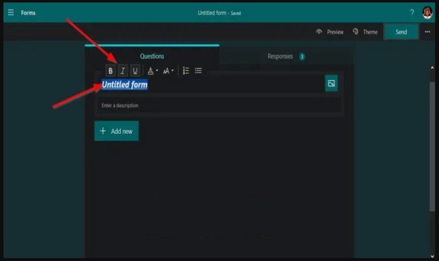 How to format Text in Microsoft Forms - Pkpioneer
