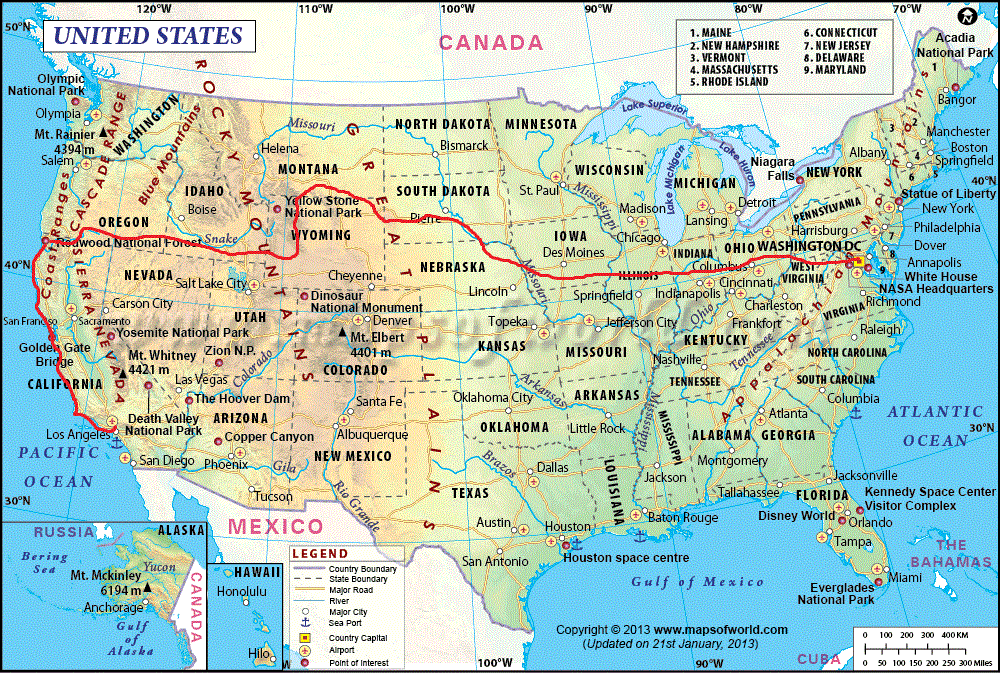 5000 Miles for Water, a bicycle journey : The route