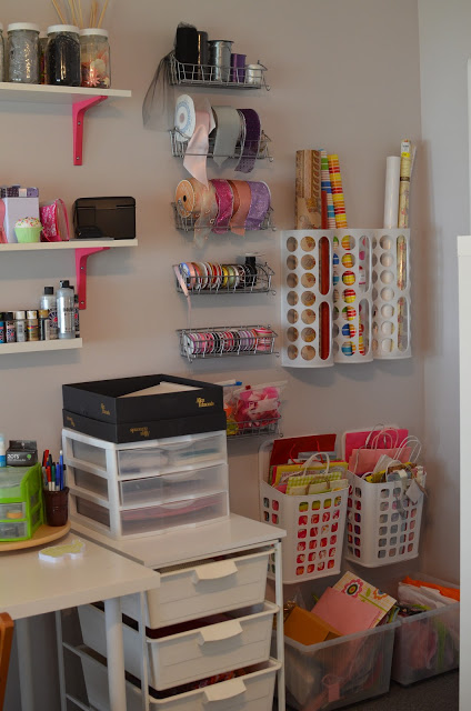 drawers, some bag organizers and trash cans hung on the wall to keep it all organized :: OrganizingMadeFun.com