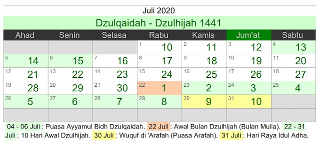 Kalender Islam 2020