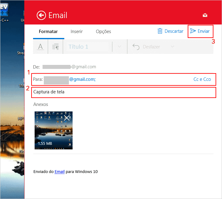 Tirar print screen e enviar por e-mail no Windows 10