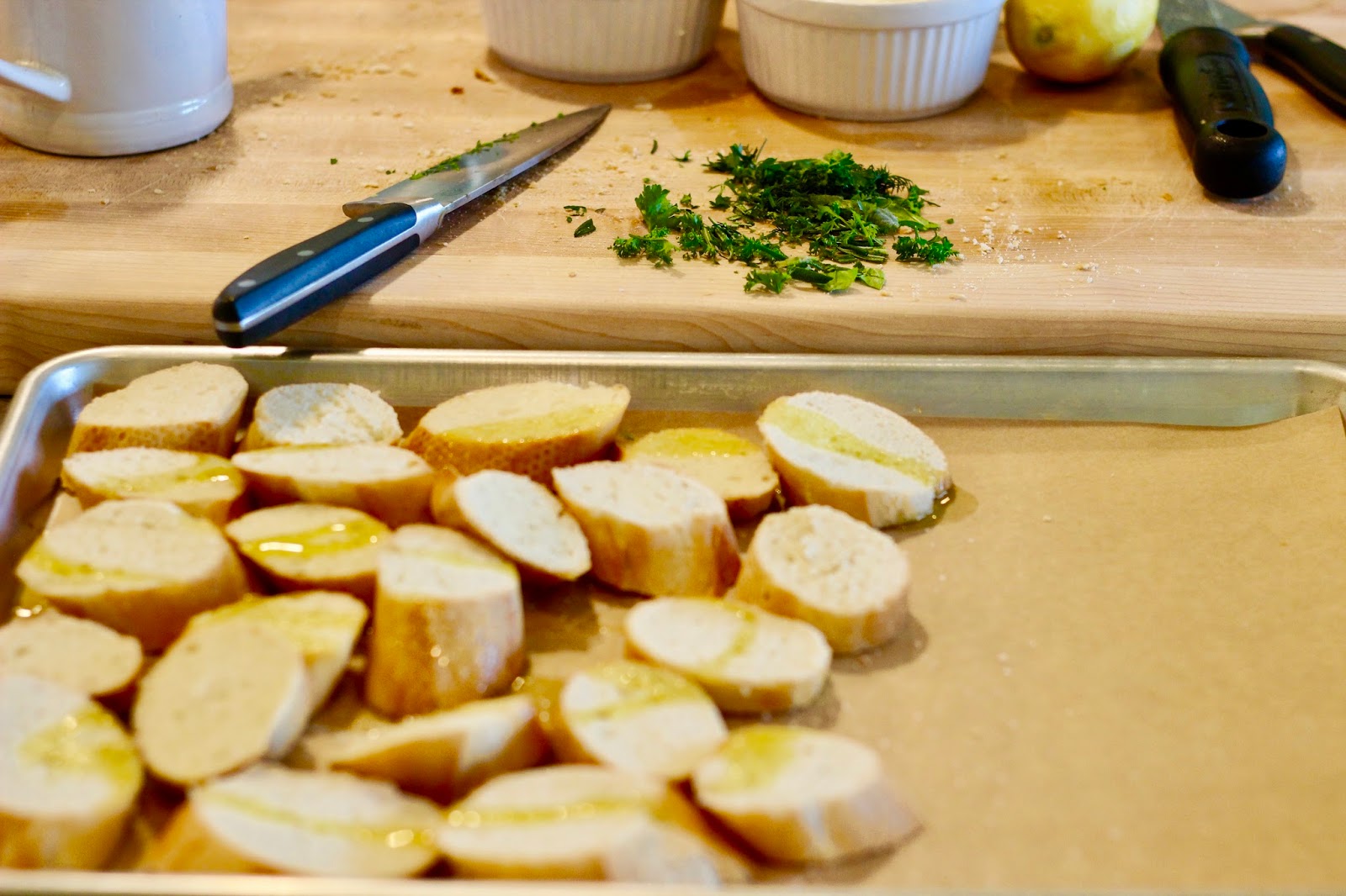 15009 Farmhouse Herbed Lemon Goat Cheese Dip with Toasted Baguette