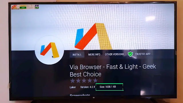Via browser in android tv Download Via browser for Android tv