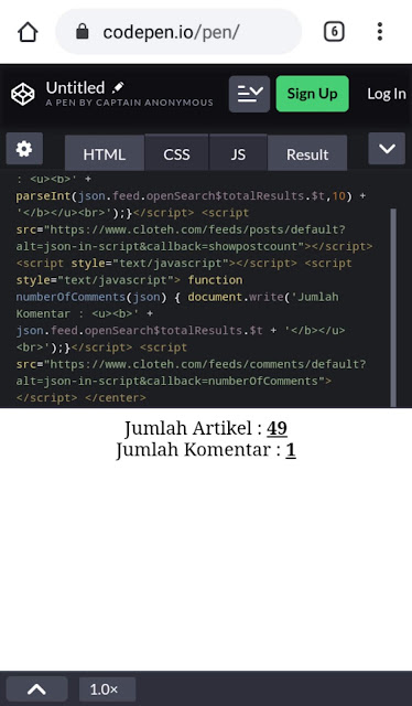 Cara melihat jumlah total artikel dengan javascript