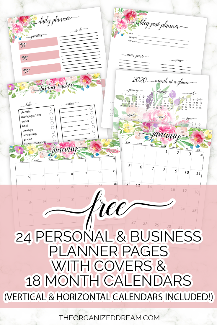 free 2020 planner pages with 18 month calendars the monthly calendar printable 2020