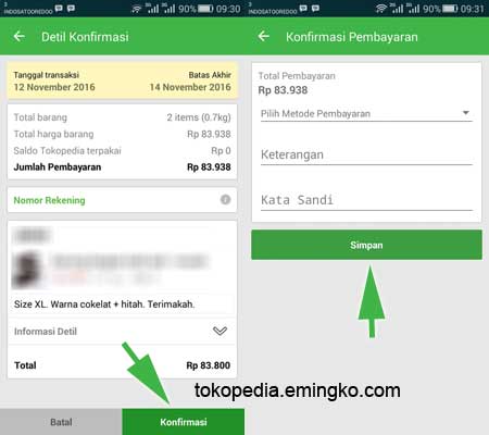 Cara melakukan pembayaran di tokopedia