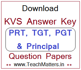 kvs answer key 2018 prt tgt pgt solved question papers