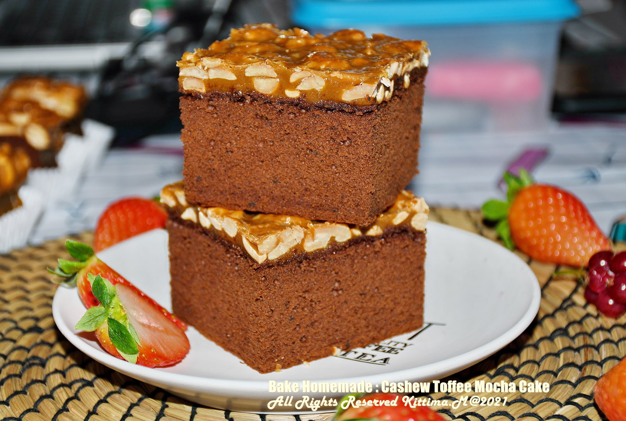 Bake Homemade ท๊อฟฟี่เค้ก(Cashew Toffee Mocha Cake )(มือใหม่เบเกอรี่)