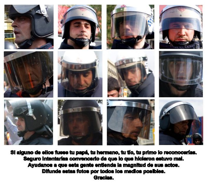 Imágenes de alguno de los policías autonómicos que estuvieron presentes en las Cargas