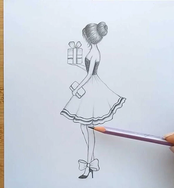 رسم فتاة بالرصاص رسم فتاة جميلة بالرصاص