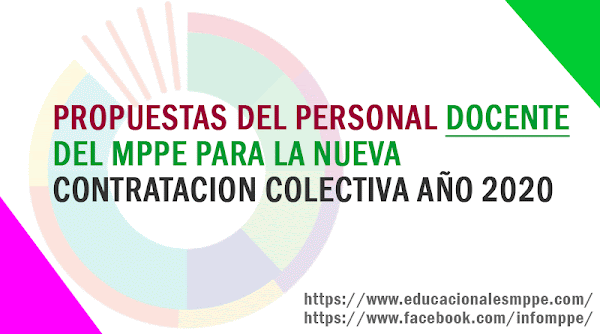 Propuestas del personal DOCENTE del MPPE para la nueva Contratación colectiva año 2020 Propuestas del personal DOCENTE del MPPE para la nueva Contratación colectiva año 2020