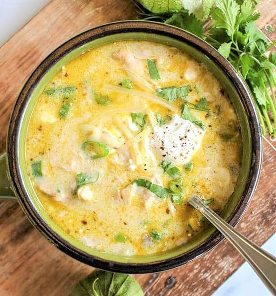 Green Enchiladas Chicken Soup (Keto Slow Cooker Mexican Soup) My