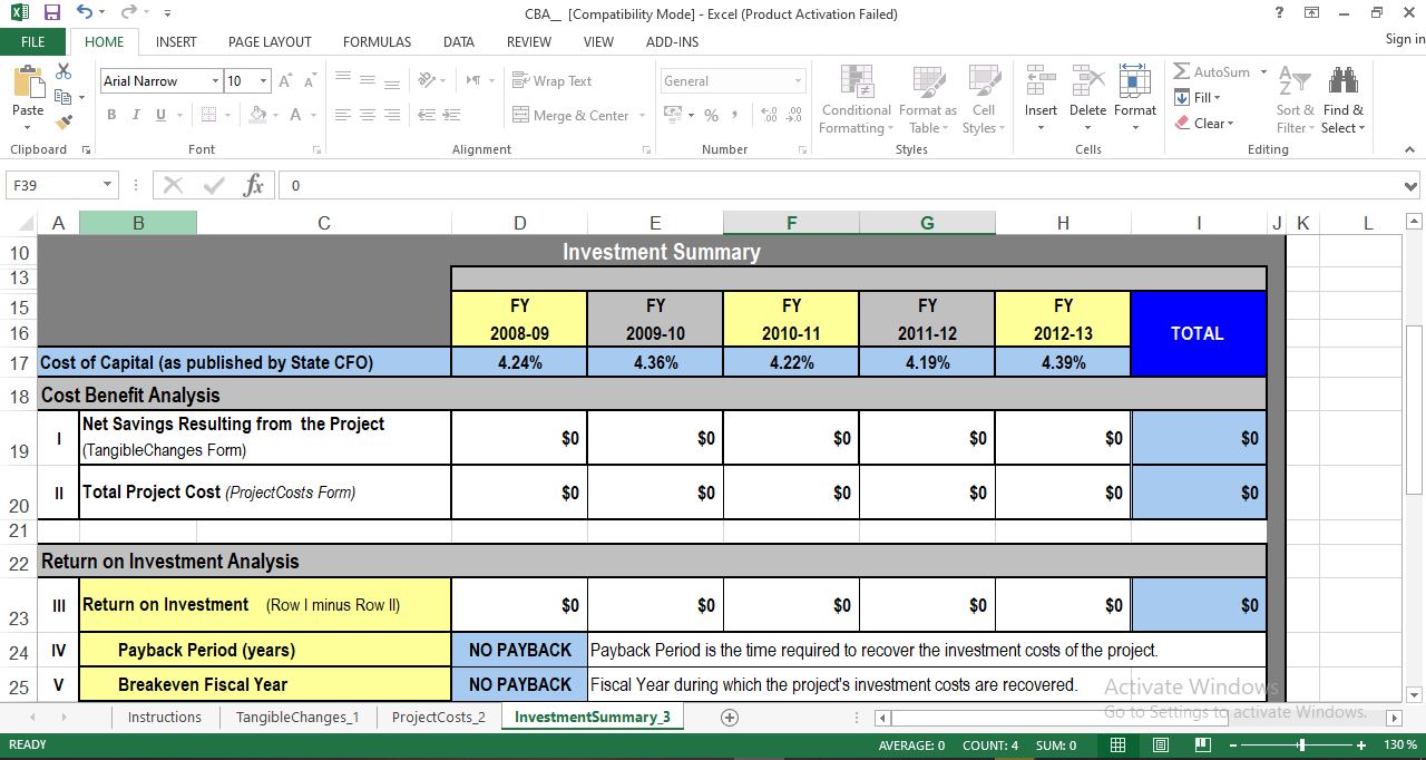 Cost Benefits Analysis (CBA) Template Excel Free Download In Cost Benefit Analysis Worksheet