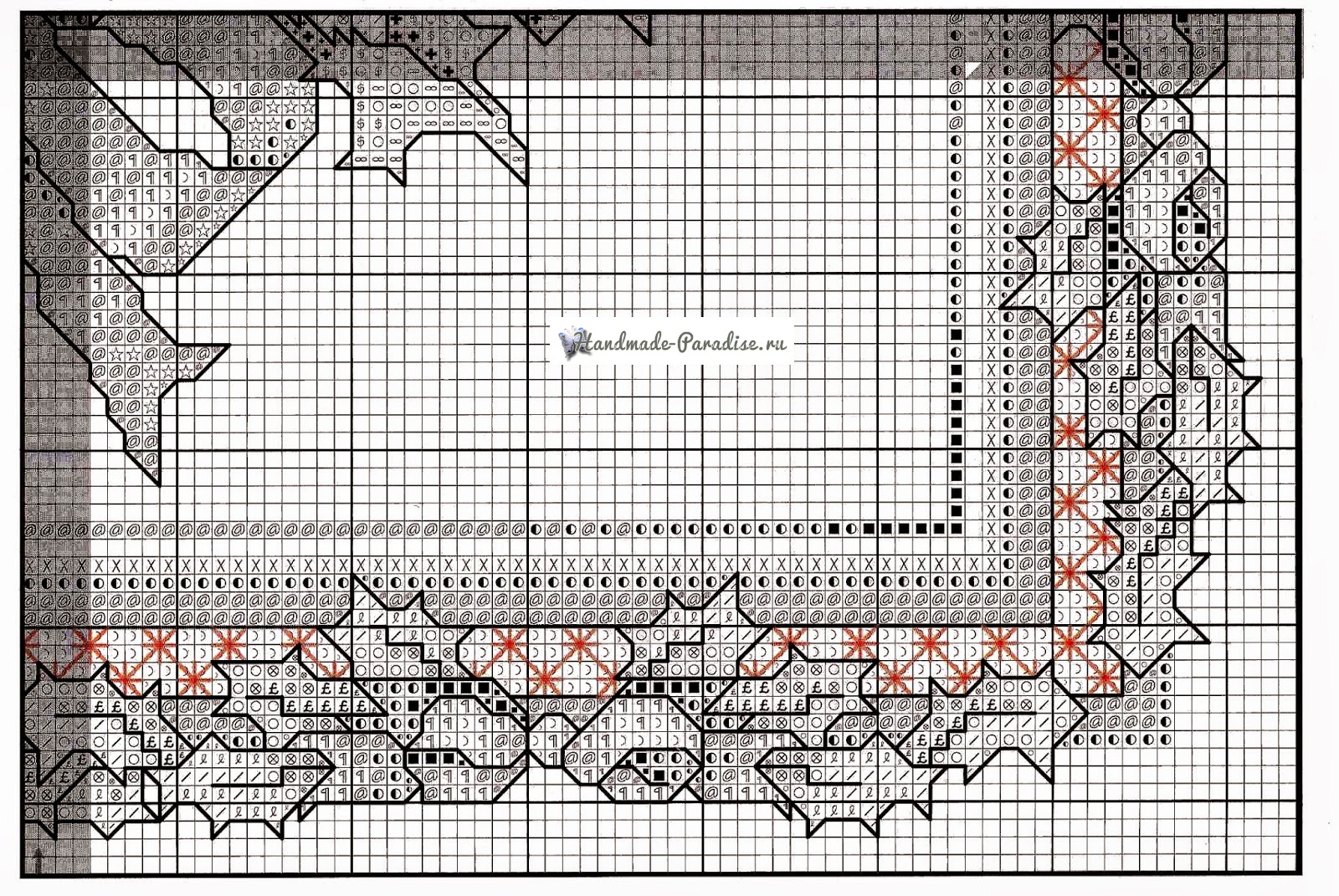 Вышивка крестом. Подушка с рождественскими звездами (5)