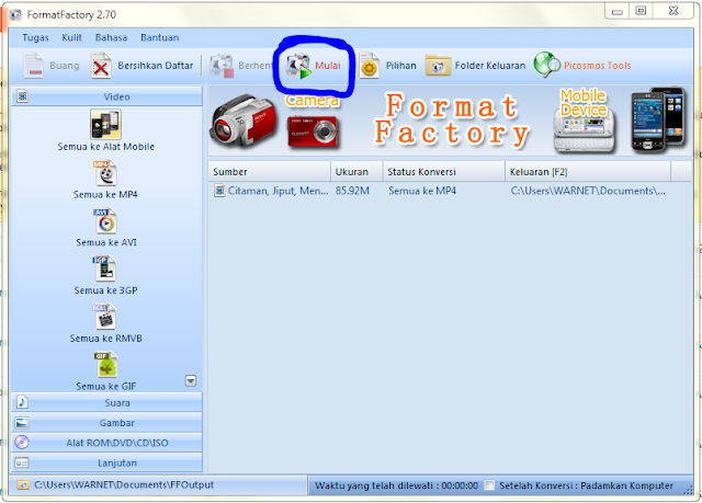 Cara Mengubah / Convert Format Video Ke Format SWF, FLV, MOV, VOB, MPG, MKV, MWV, GIF, RMVB, 3GP,  AVI, MPV