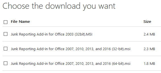 Complemento de informes de correo electrónico no deseado de Microsoft para Microsoft Outlook