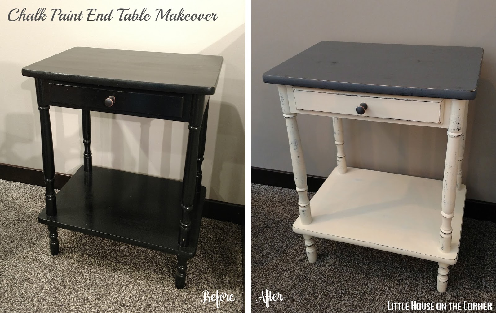 Oak Side Table Makeover with Black Chalk Paint Wax - Perfectly Imperfect™  Blog