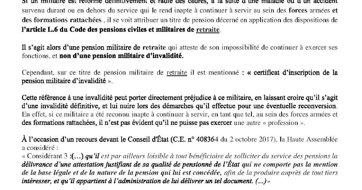 FNCV SECTION INDRE ET LOIRE INFO Réforme définitive et titre de