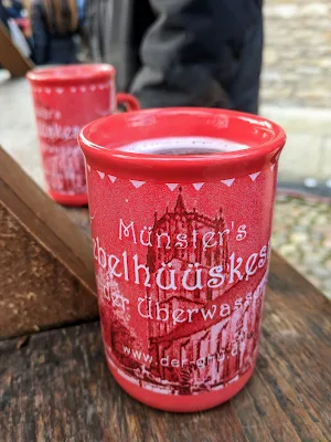 Christmas mug at the Münster Christmas Market in North Rhine-Westphalia Germany