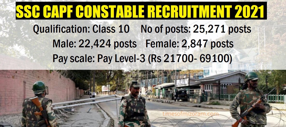 SSC CAPF Constable Recruitment 2021 Class 10 Passed can Apply TIMES