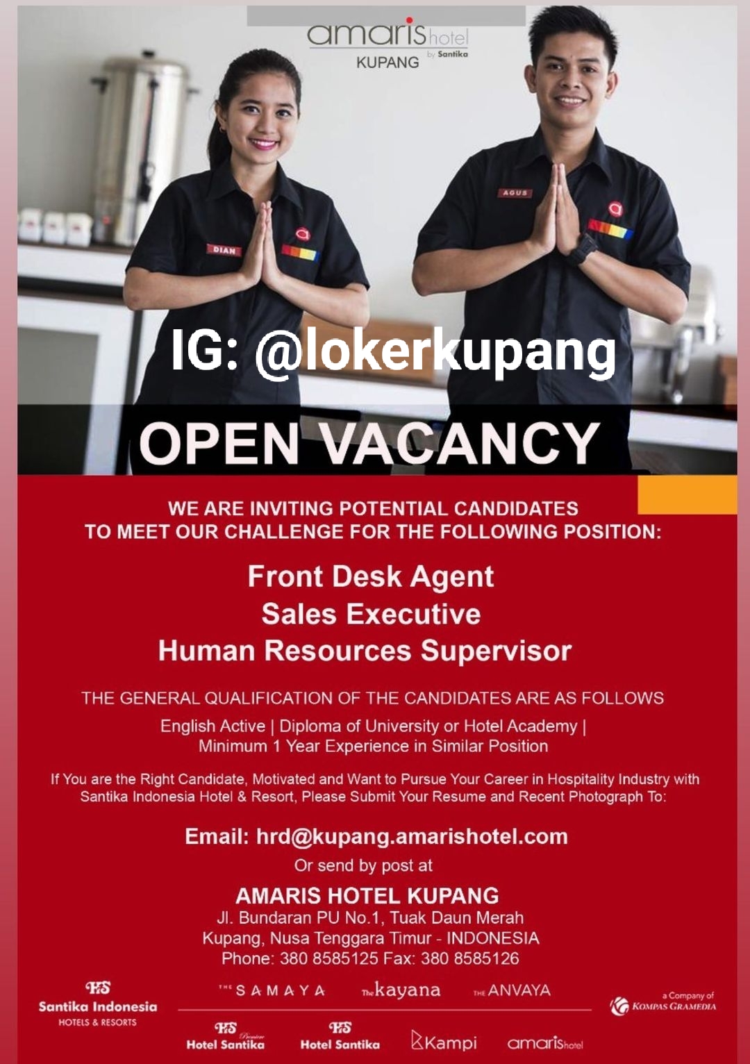 Lowongan Kerja Amaris Hotel Kupang - TERKREATIF!