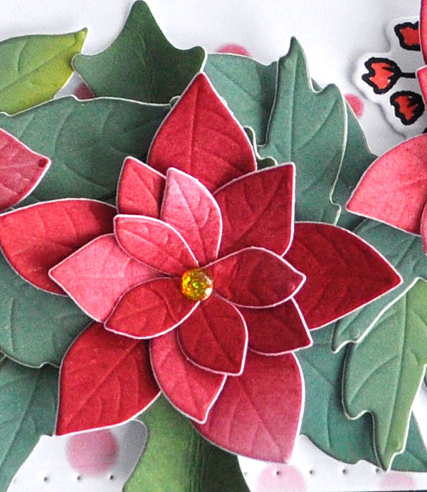 Inky Fingers Memory Box Poinsettia and Pinkfresh Studio Christmas card