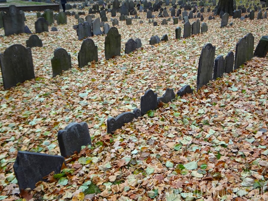 Tombstones in Granary Burying Ground, Boston, Massachusetts