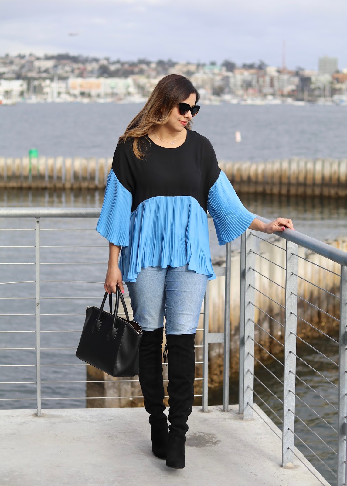 Belle Sleeved Top Belle Sleeved Top, colorblocked Belle Sleeved Top, san diego fashion blogger