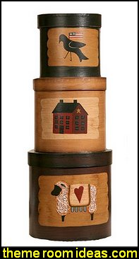 Your Heart's Delight Primitives Nesting Boxes primitive americana decorating style - folk art - heartland decor - rustic Americana home decor - Colonial & Country style decorating Americana bedroom designs - Primitive Country Rustic decor Your Heart's Delight Primitives Nesting Boxes