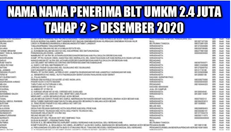 Akhirnya Update Daftar Penerima Blt Umkm Rp2 4 Juta Tahap 2 Seluruh Indonesia 2020 Cek Link Eform Bri Co Id Bpum Cek Bansos Akhirnya Update Daftar Penerima Blt Umkm Rp2 4 Juta Tahap 2 Seluruh Indonesia 2020 Cek Link Eform Bri Co Id Bpum Cek Bansos