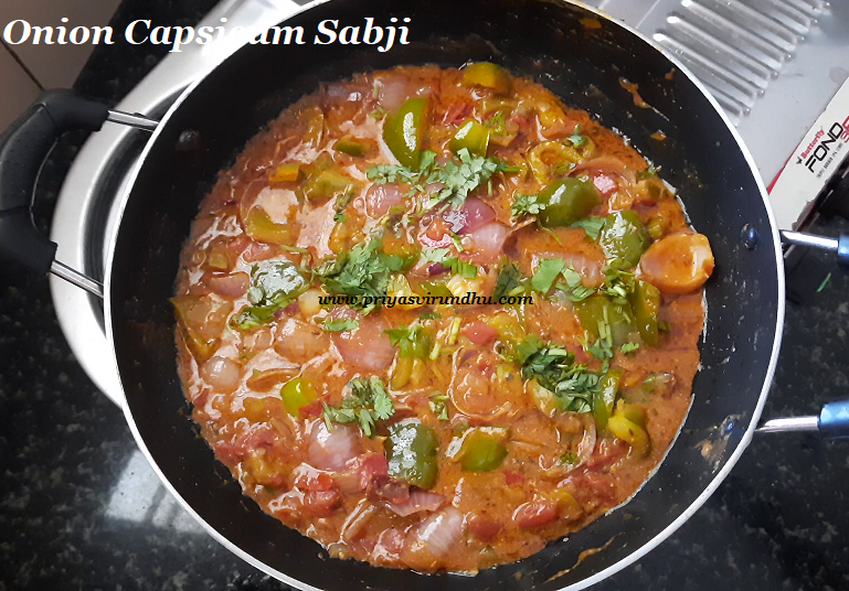 Priya's Virundhu Onion Mirchi Sabji Recipe/Onion Capsicum Sabji/Shimla