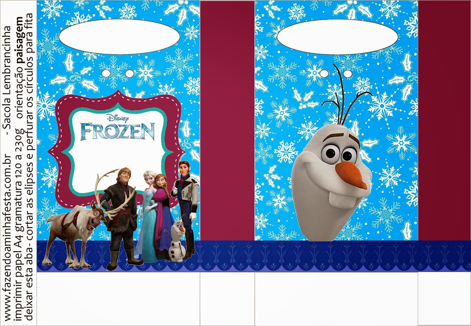 sorpresa Confusión Ventana mundial Frozen: Bolsas de Papel para Imprimir Gratis. - Ideas y material gratis para  fiestas y celebraciones Oh My Fiesta!