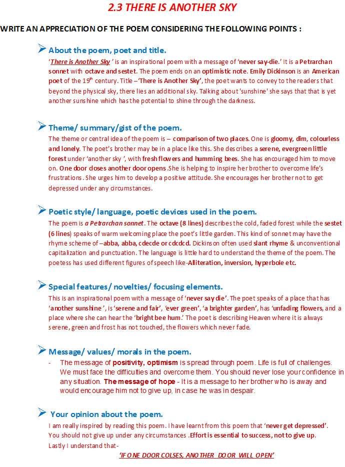 English Made Easy Std Xi Xii Xi Poetic Appreciation 2 1 To 2 6