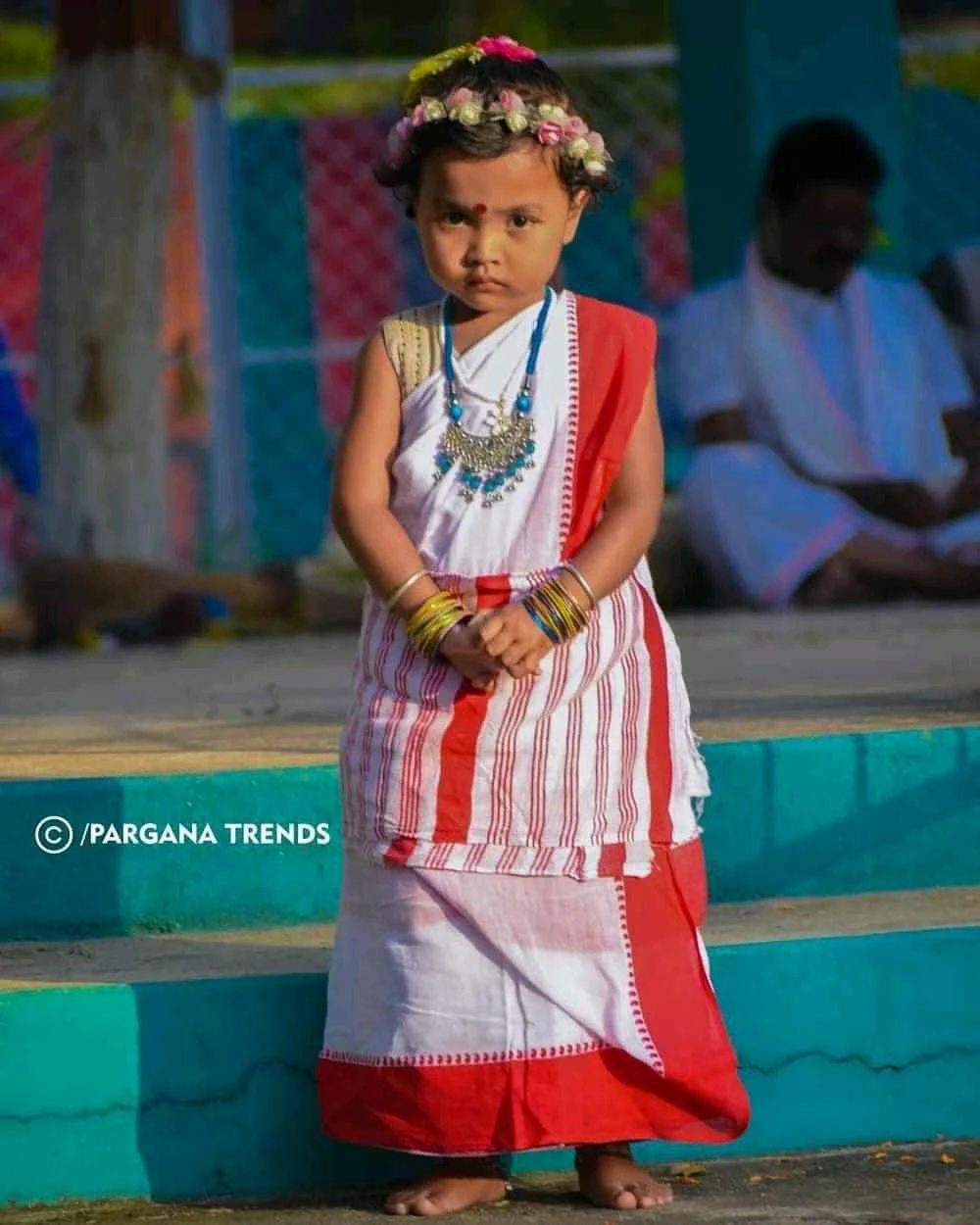 Santali traditional girl top 10 white panchi sharee 😍😍