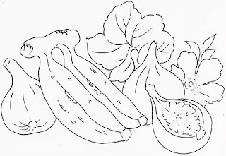 desenho banana com figos para pintar