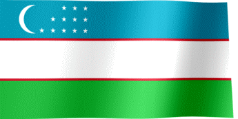 The waving flag of Uzbekistan (Animated GIF)