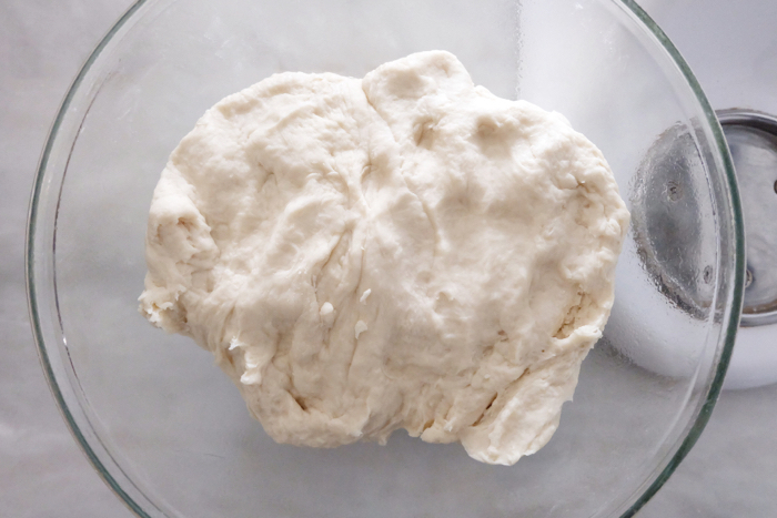 finished dough in bowl to rise