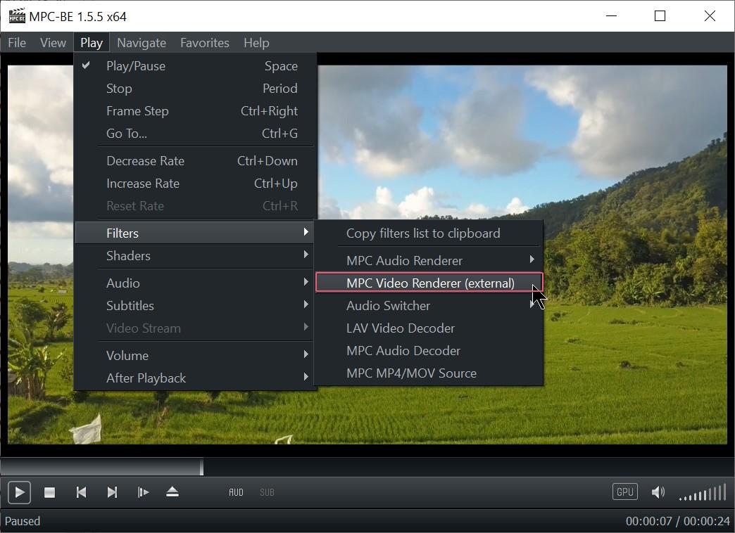 MPC-BE + externel MPC Video Renderer