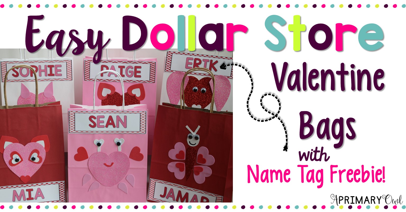 Dollar Store Valentine Treat Bags A Primary Owl
