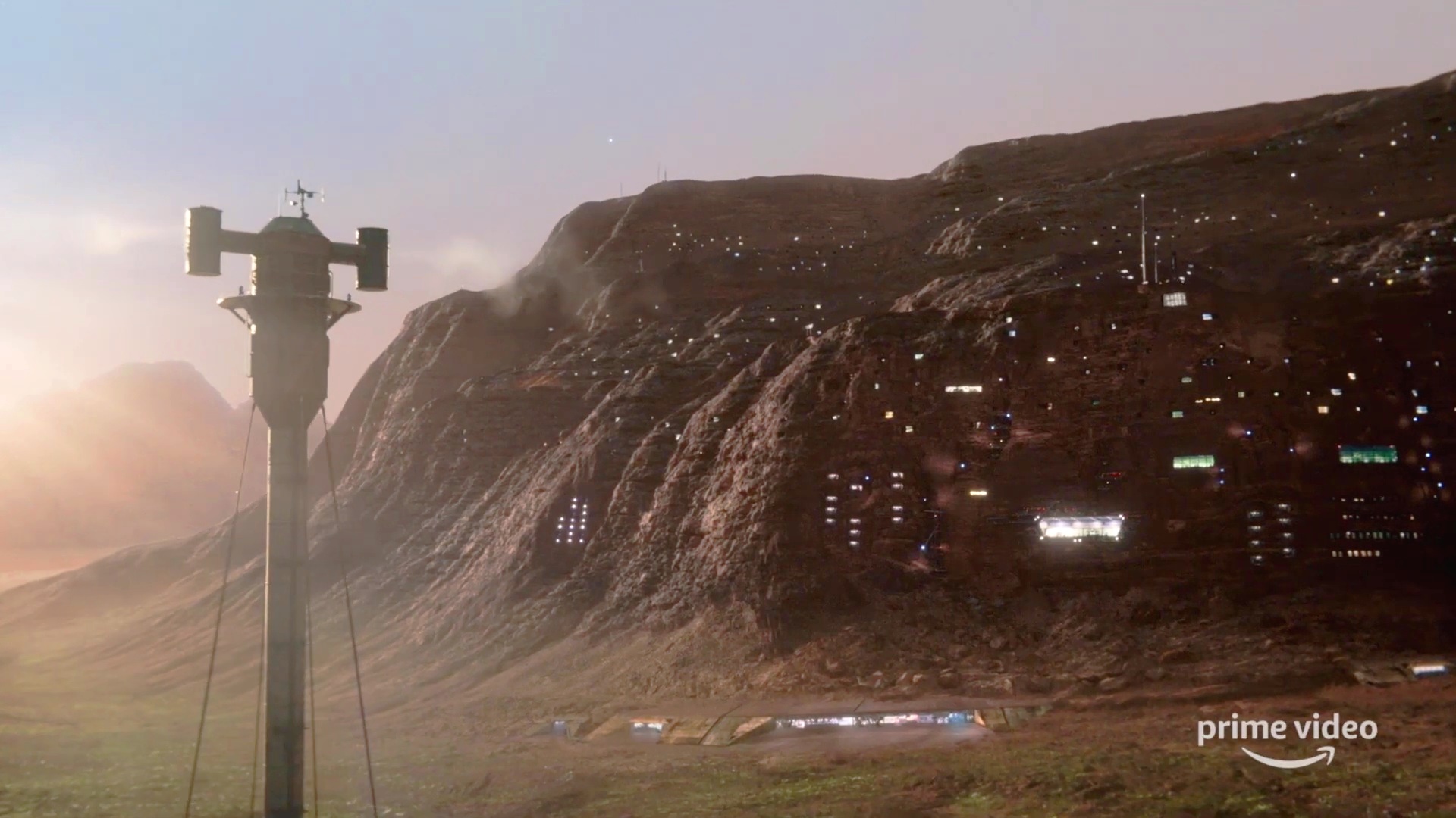 Mars colony bored into a mountain from season 4 teaser of The Expanse