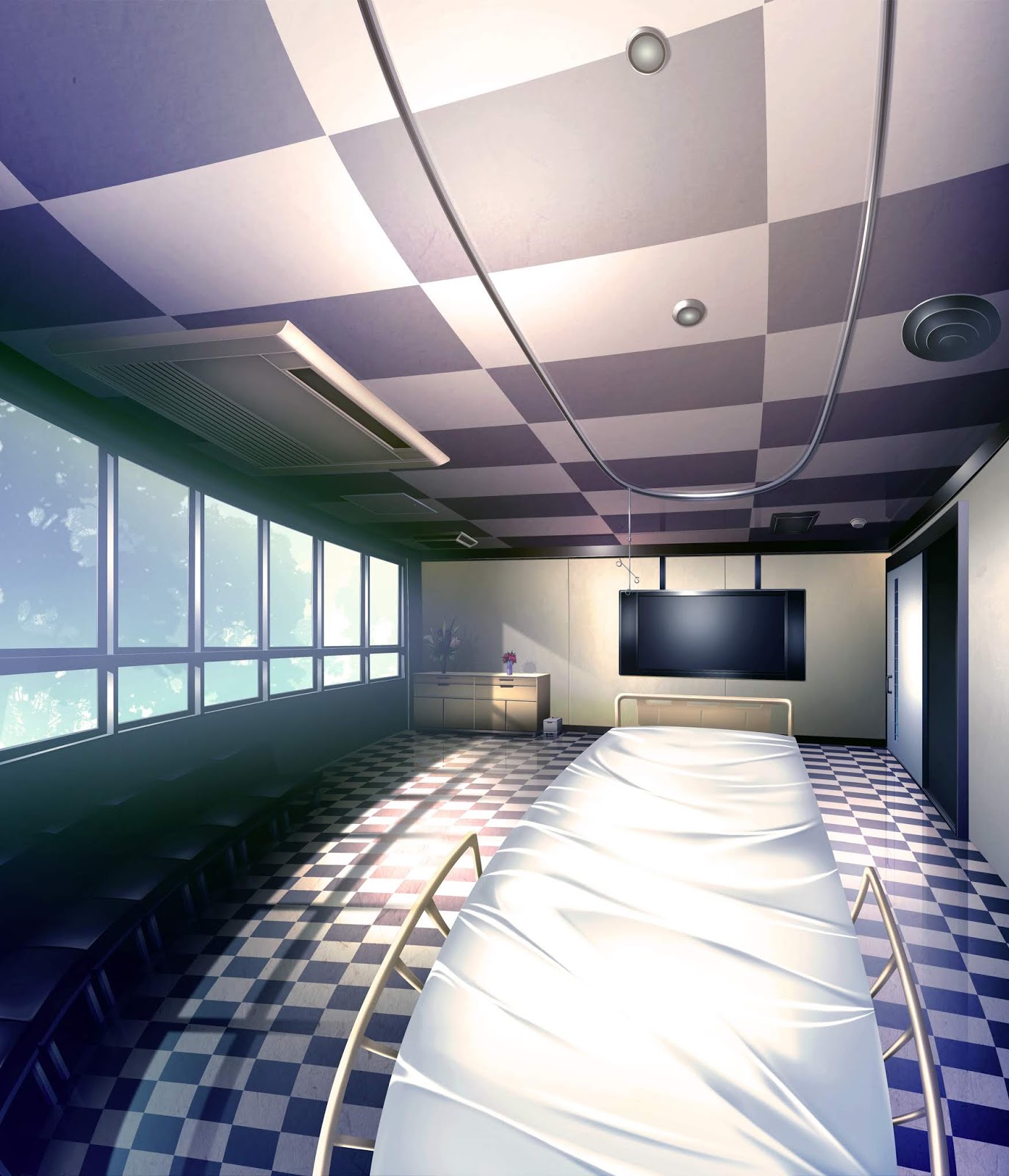 Anime Landscape: Anime Hospital Bedroom Background