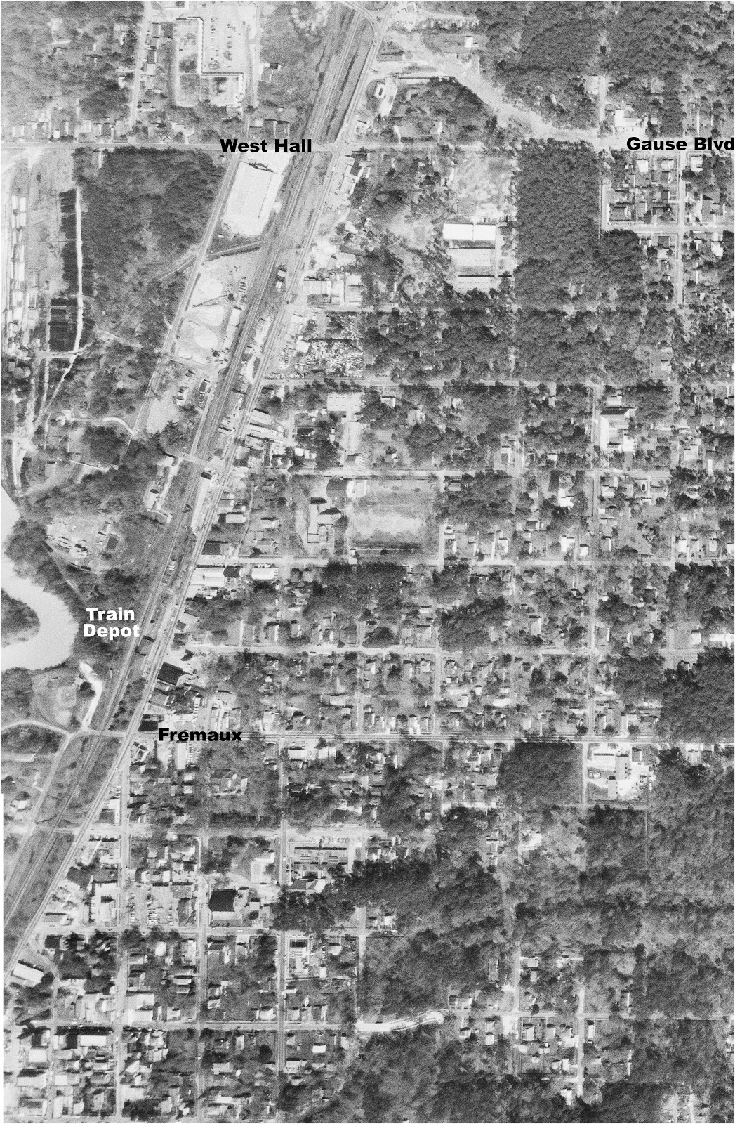 Tammany Family Gause Blvd. Aerial Photo 1969
