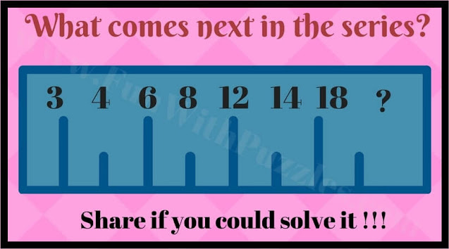 3 4 6 8 12 14 18 ?. What comes next in this Maths Series?