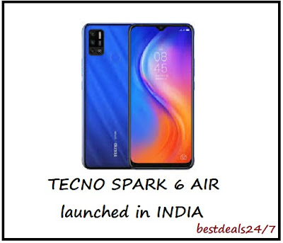Tecno Spark 6 Air launched in India Tecno Spark 6 Air launched in India