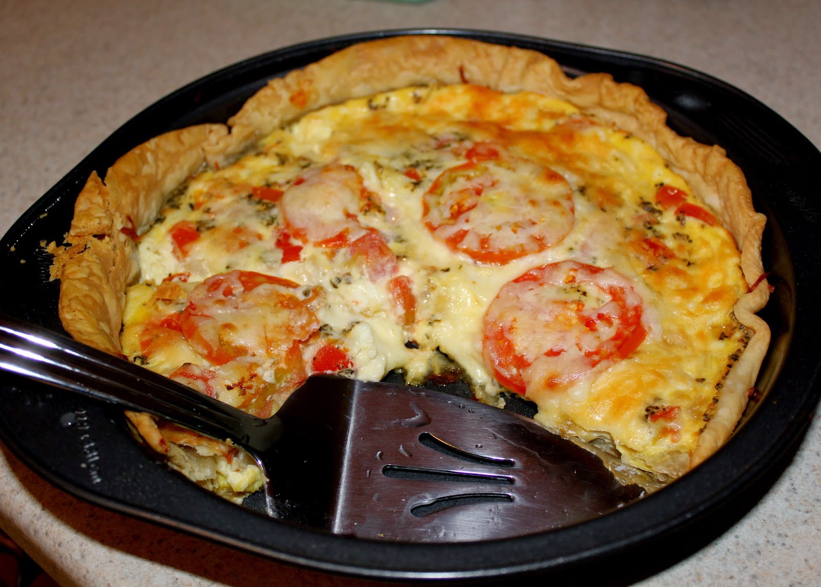 A Busy Working Woman Finds Time to Cook! Tomato and Onion Quiche