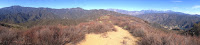 Panorama north from Summit 2843 with Monrovia Peak on the far left (west) and Ontario Peak on the far right (east), Angeles National Forest