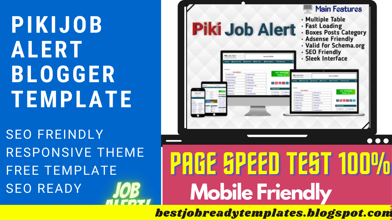 Piki Job Alert Blogger Template ( Updated ) Free Version Best Job